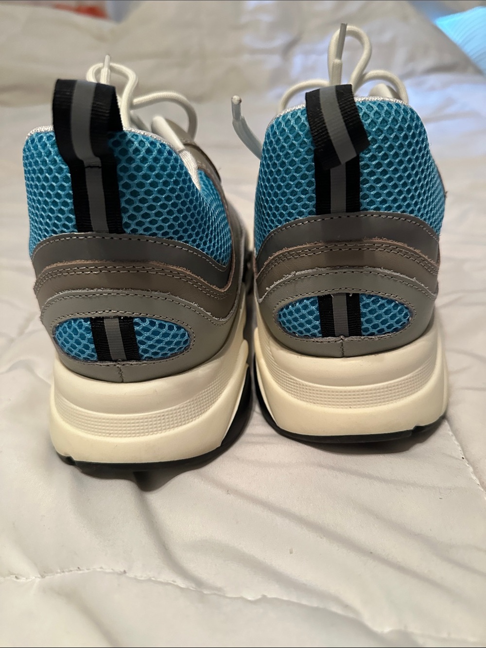 Dior Men's Gray White Blue Athletic Sneakers - Picture 4 of 5